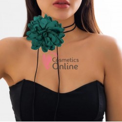 Floare cu snur pentru decor gat sau mana PRL51II Turcoaz Inchis 